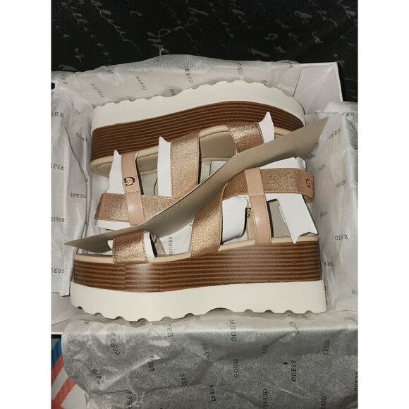 Guess Berty Platform Sandals Rose Gold Metallic 9 M - Picture 3 of 12